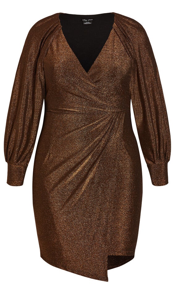 Party Lights Dress - bronze, BROWN, alternate image number 3