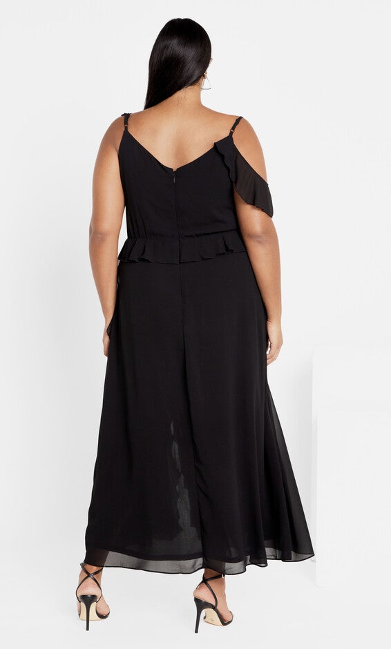 Ruffle Love Maxi Dress - black, BLACK, alternate image number null
