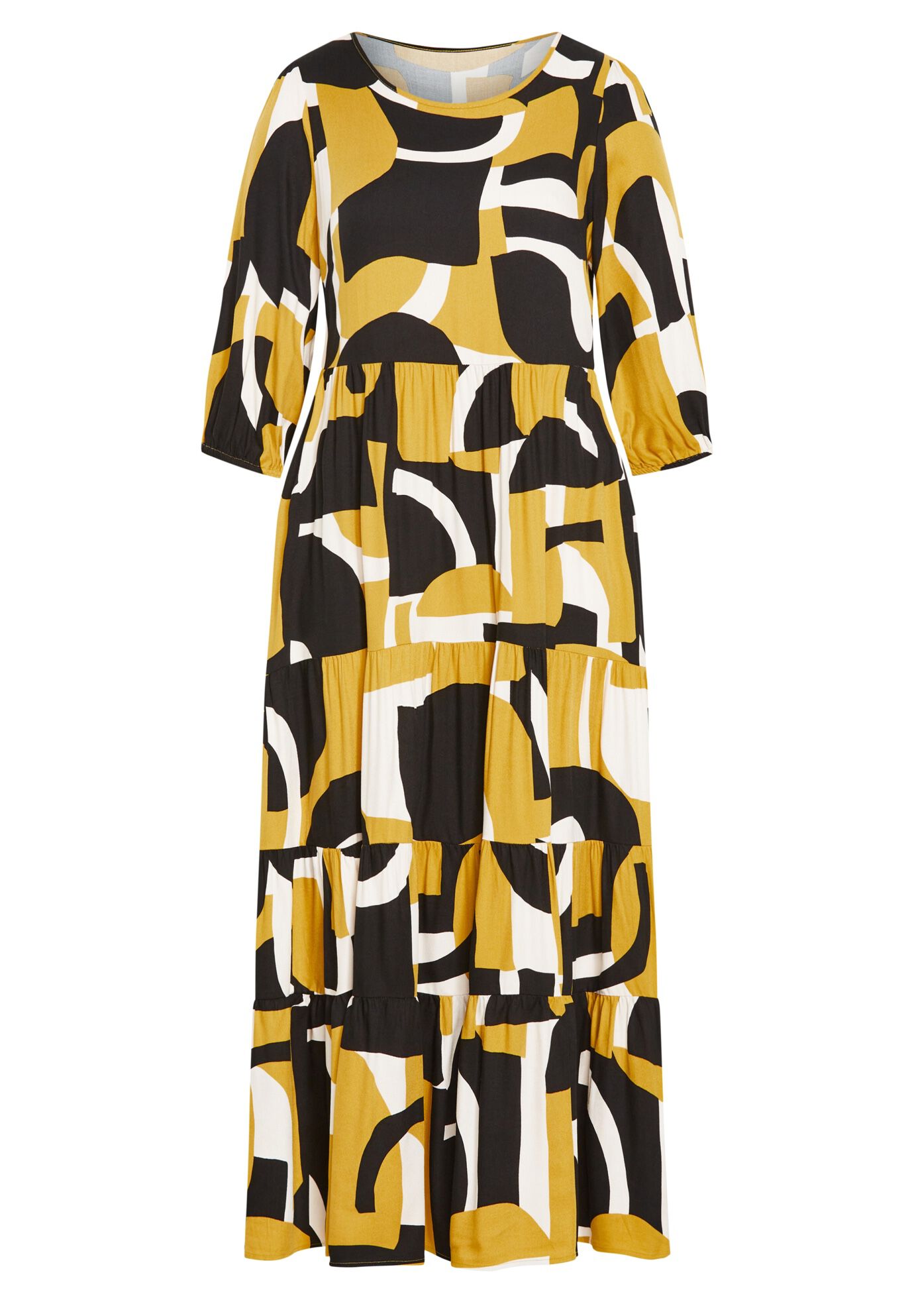 Gia Dress, MUSTARD PRINT, alternate image number 1