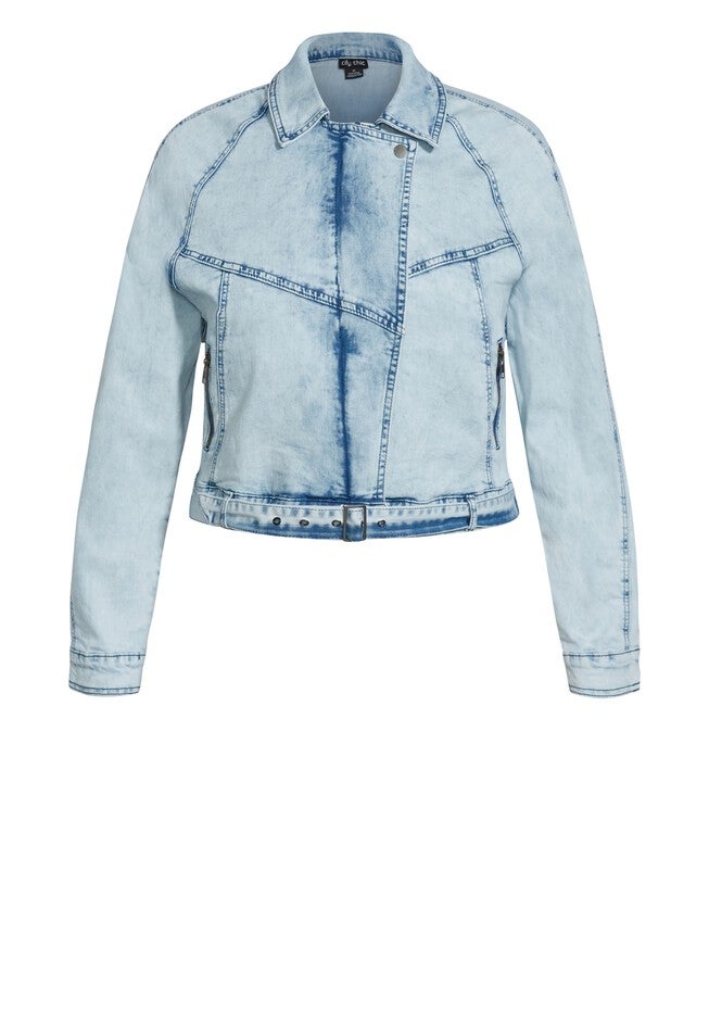 Retro Denim Jacket - light wash, BLUE, alternate image number 3