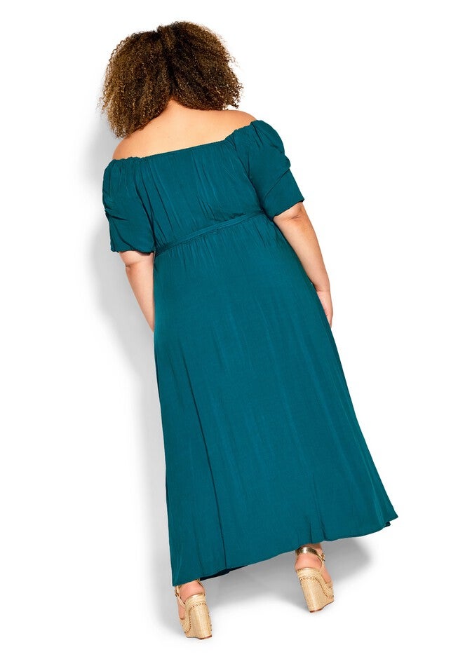 Tropical Tie Maxi Dress - harbor blue, BLUE, alternate image number 4