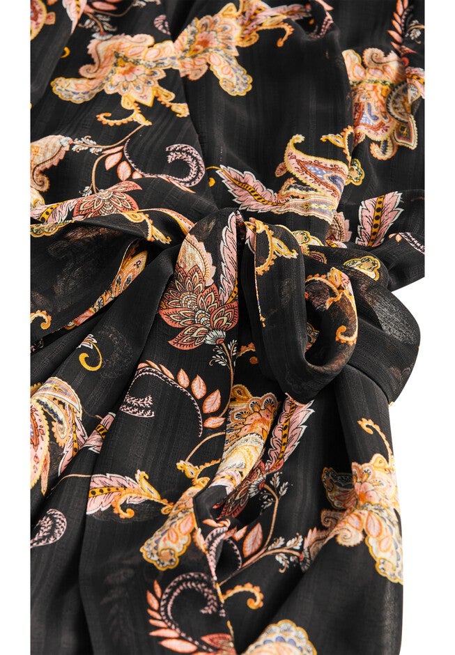 Sweet Paisley Maxi Dress - black, BLACK, alternate image number null