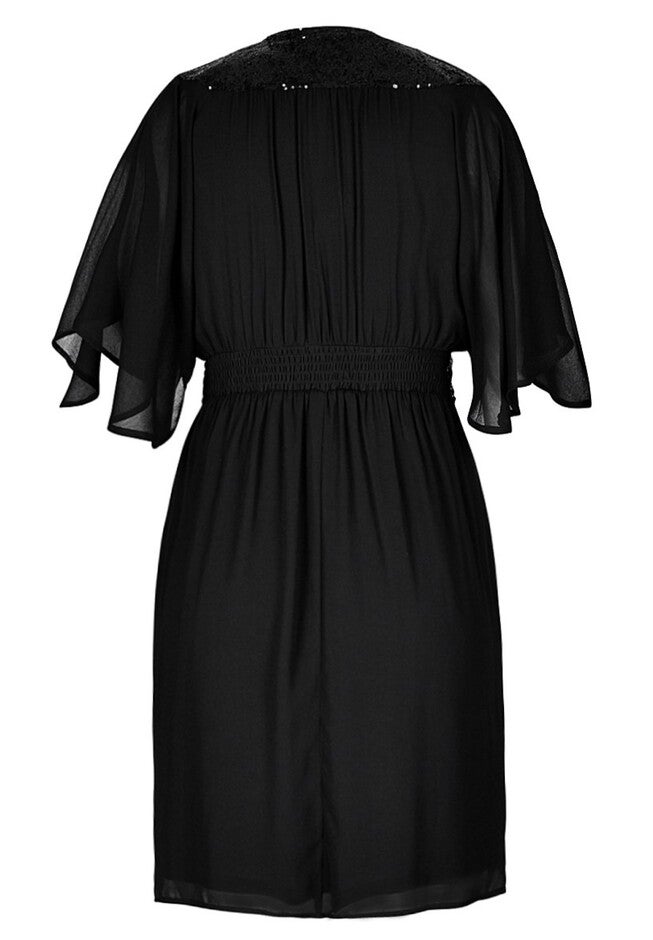 Sequin Wrap Dress - black, BLACK, alternate image number null