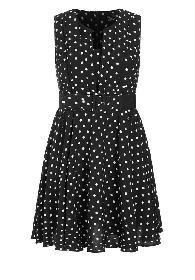 Vintage Spot Dress - black, BLACK, alternate image number null