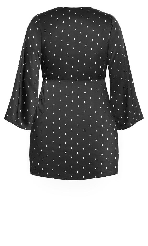 Amira Spot Dress - black, WHITE, alternate image number null