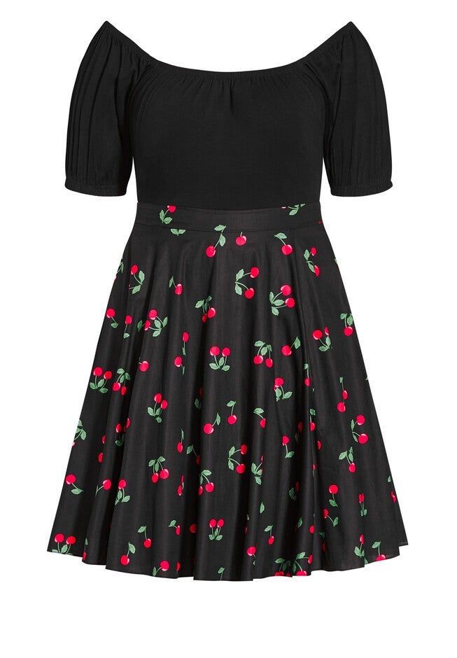 Cherry Desire Dress - black, BLACK, alternate image number 3