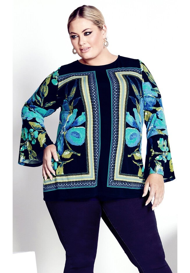 Burrow Placement Top, EMERALD FLORAL PLACEMENT, hi-res image number null