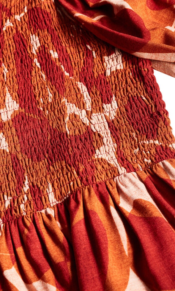 Jemma Mini Print Dress - amber multi, AMBER, alternate image number null