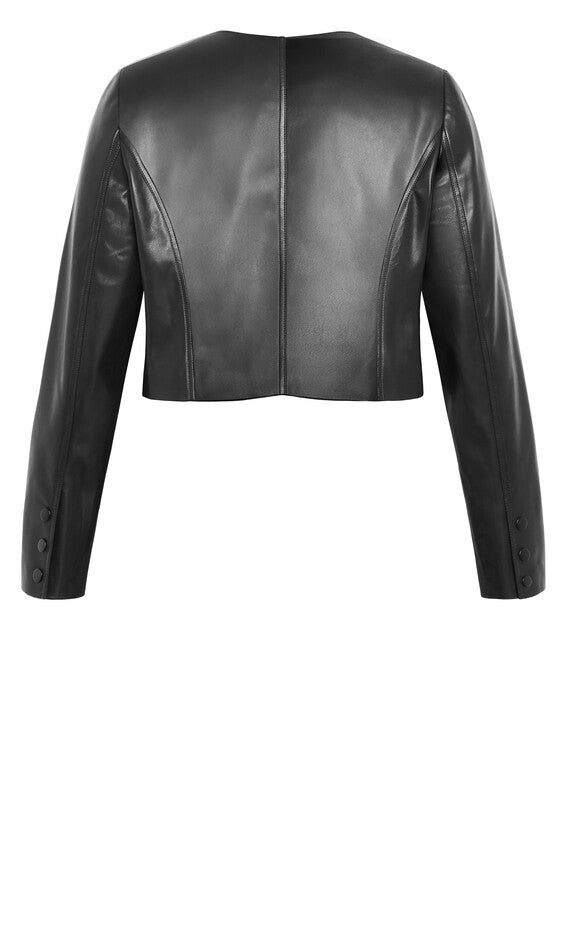 Serena Faux Leather Jacket - black, BLACK, alternate image number null