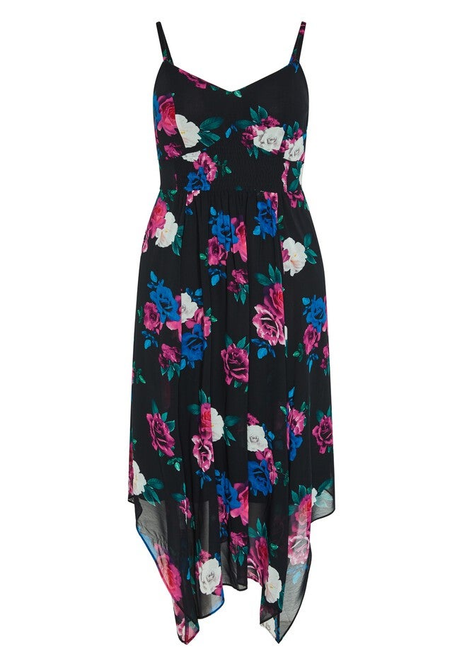 Maxine Print Maxi Dress - black, BLACK, alternate image number null
