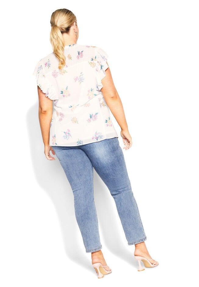 Bella Print Top - ivory, WHITE, alternate image number null