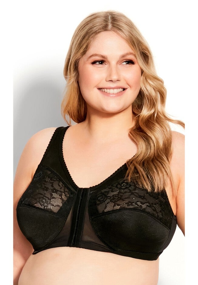 Full Coverage Wire Free Bra, BLACK, hi-res image number null