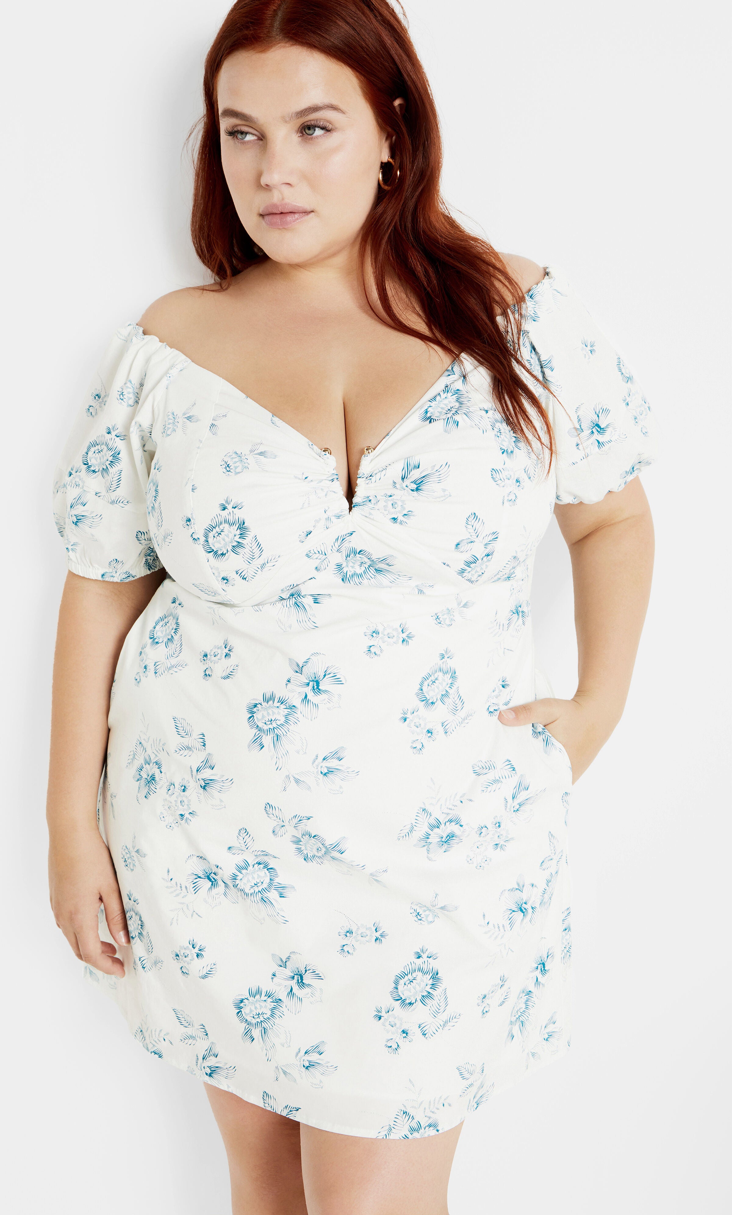 Martine Print Dress - blue, ETCHED, alternate image number 2