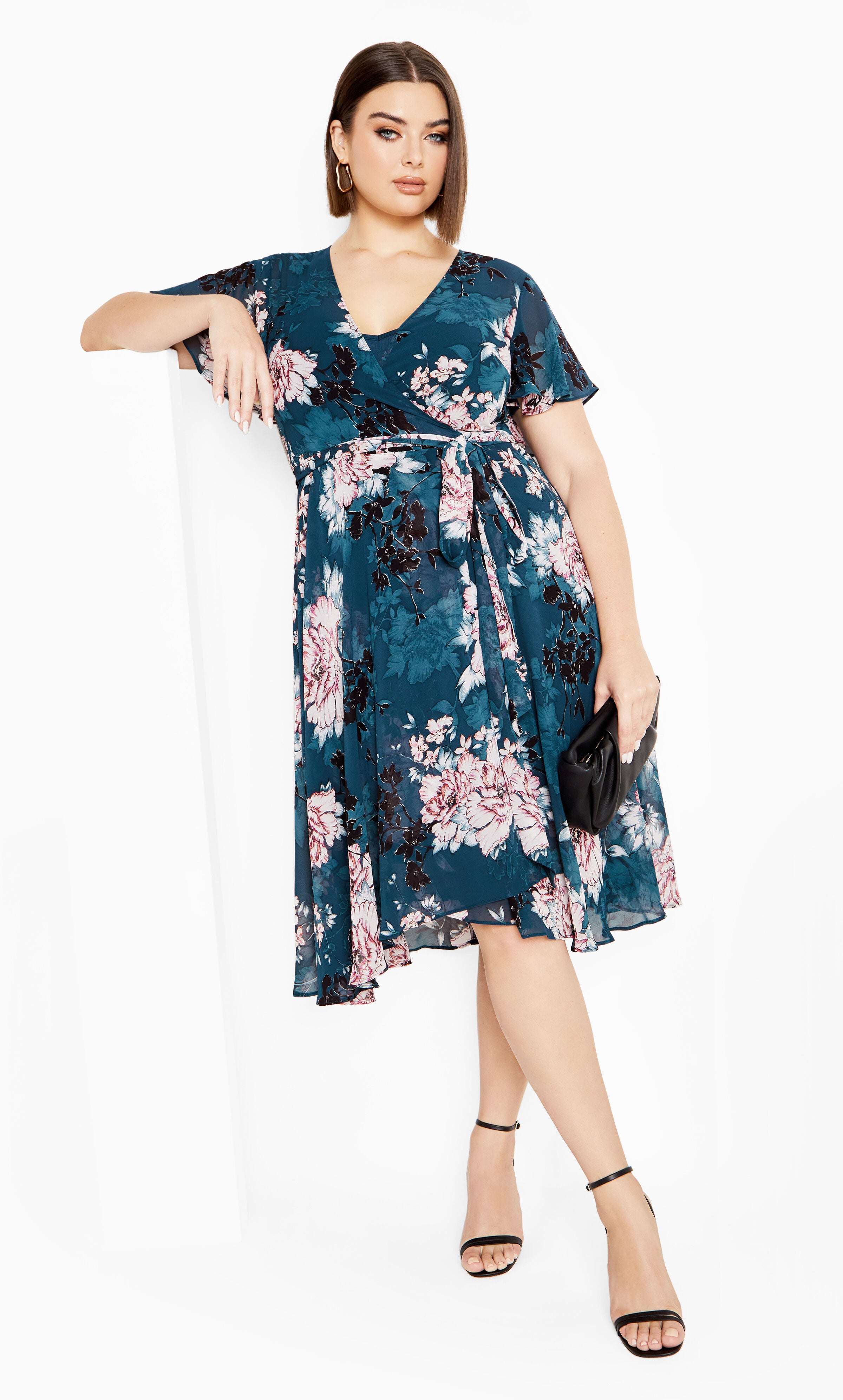 Blossom Short Sleeve Dress - jade, GREEN, hi-res image number 0