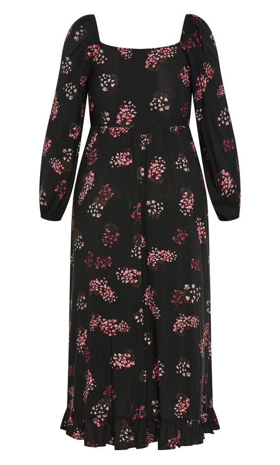 Cassie Floral Maxi Dress - black, CASSIE, alternate image number 4