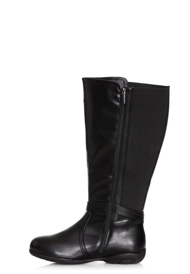 Vera Flat Tall Boot, BLACK, alternate image number null