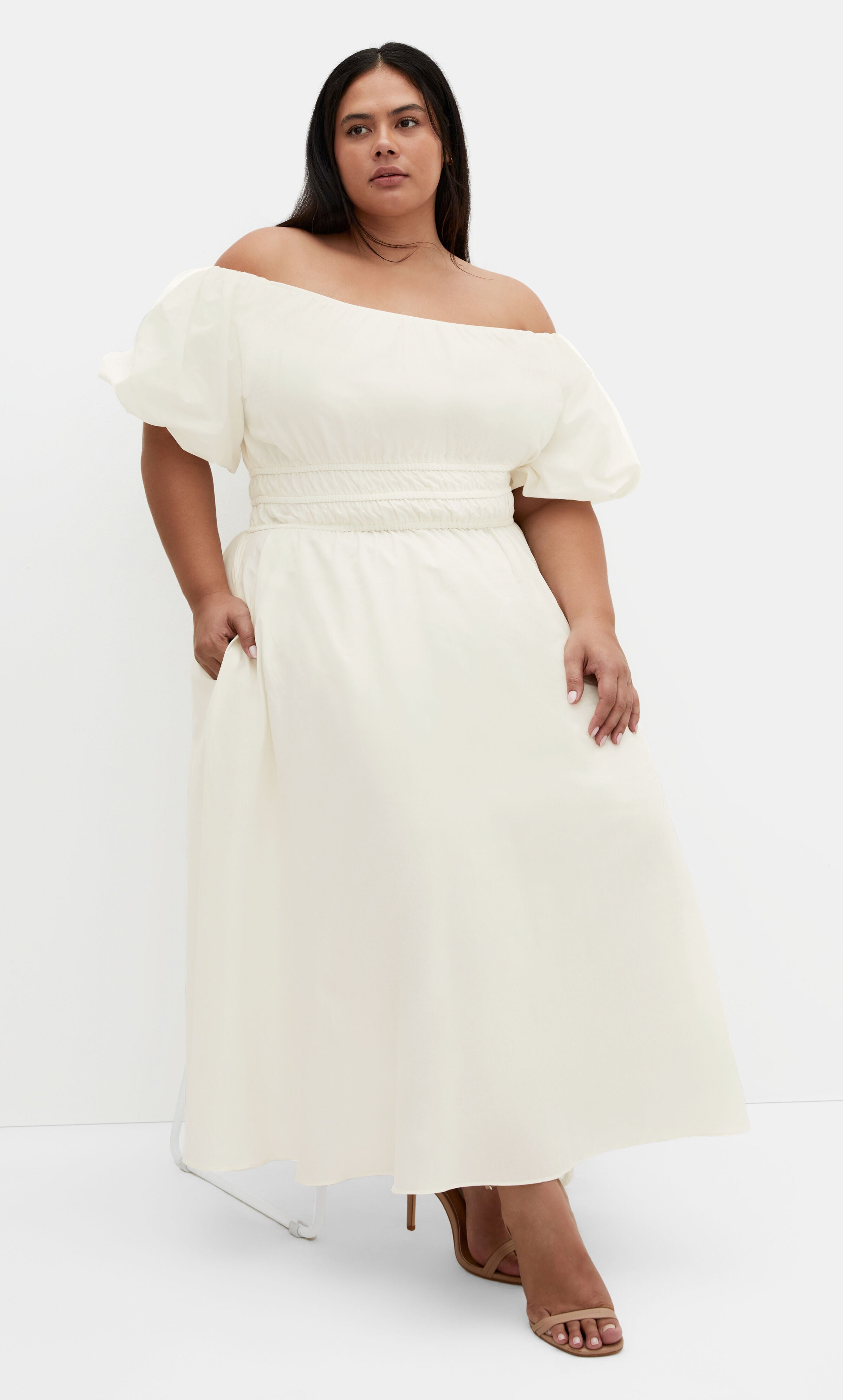 Lillian Midi Dress - butter, CREAM, alternate image number 3