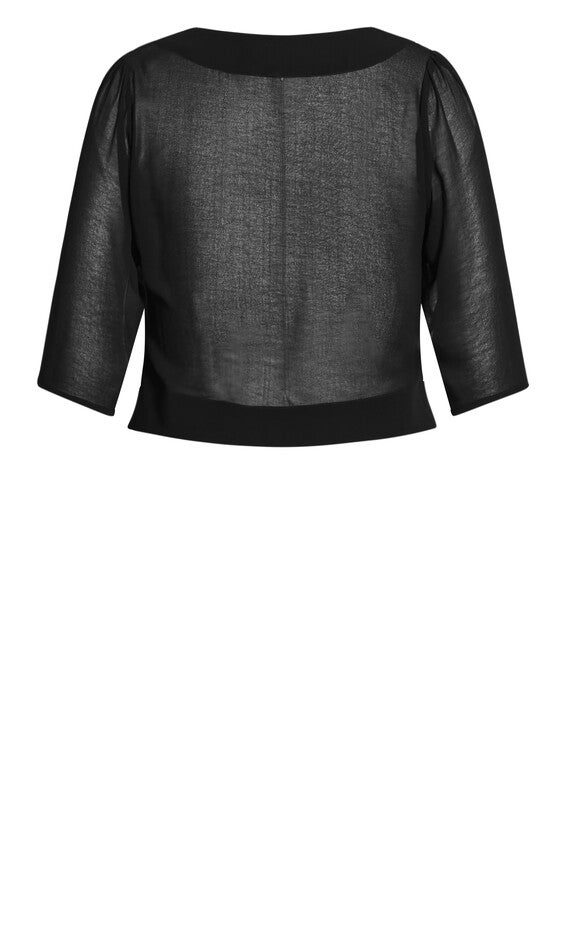Chiffon Shrug - black, BLACK, alternate image number 5