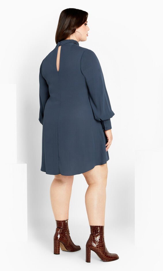 Neck Tie Tunic - navy, NAVY, alternate image number 4