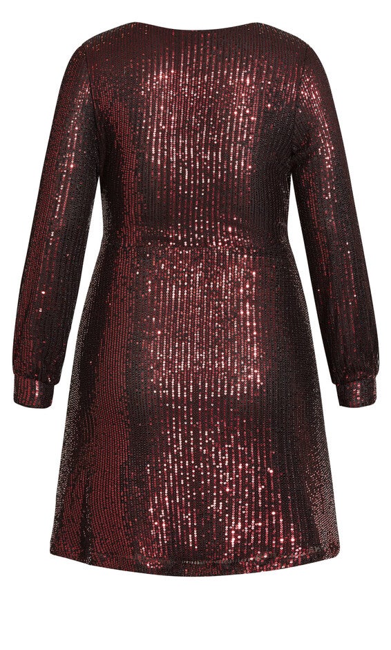 Party Glow Wrap Dress - ruby, RED, alternate image number null