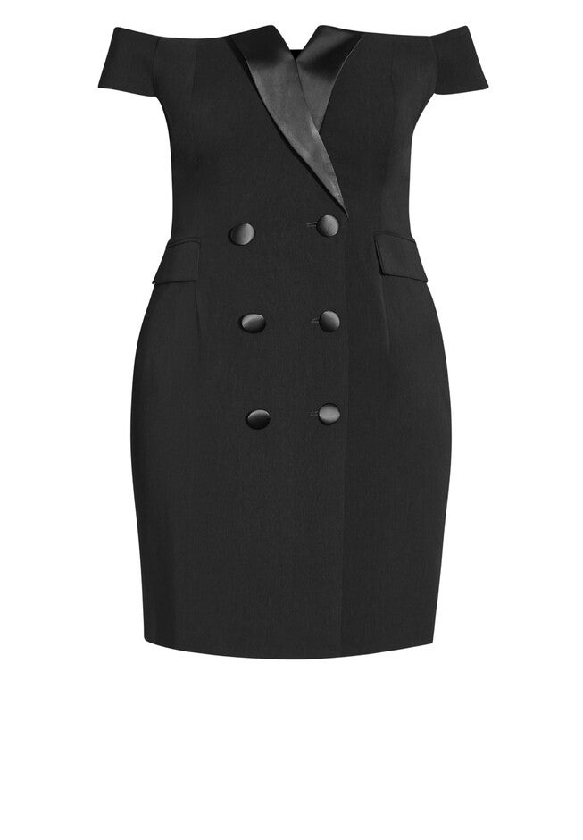 Tux Mini Dress - black, BLACK, alternate image number null