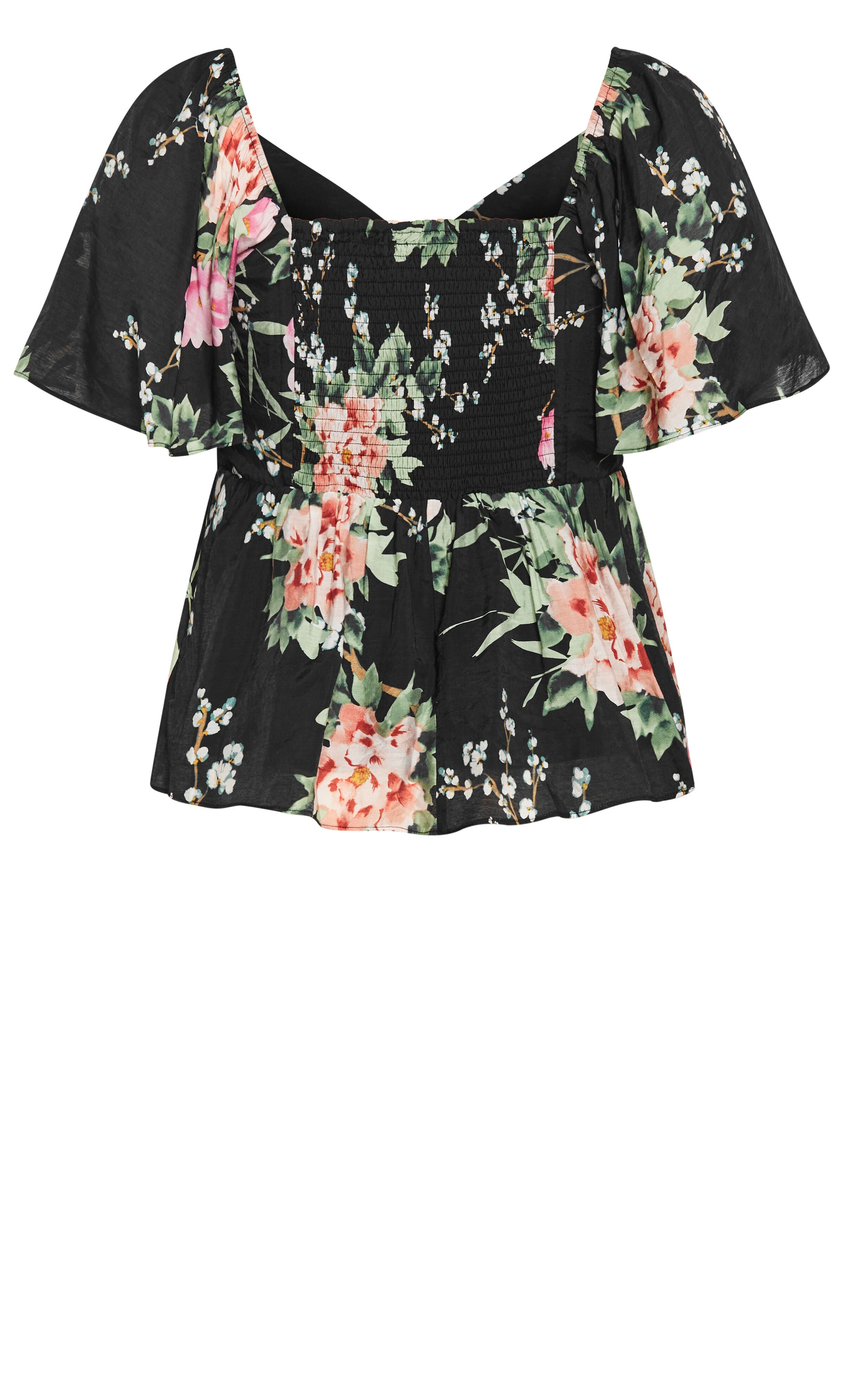 Marci Print Top - black, BLK SWEET BLOSSOM, alternate image number 4