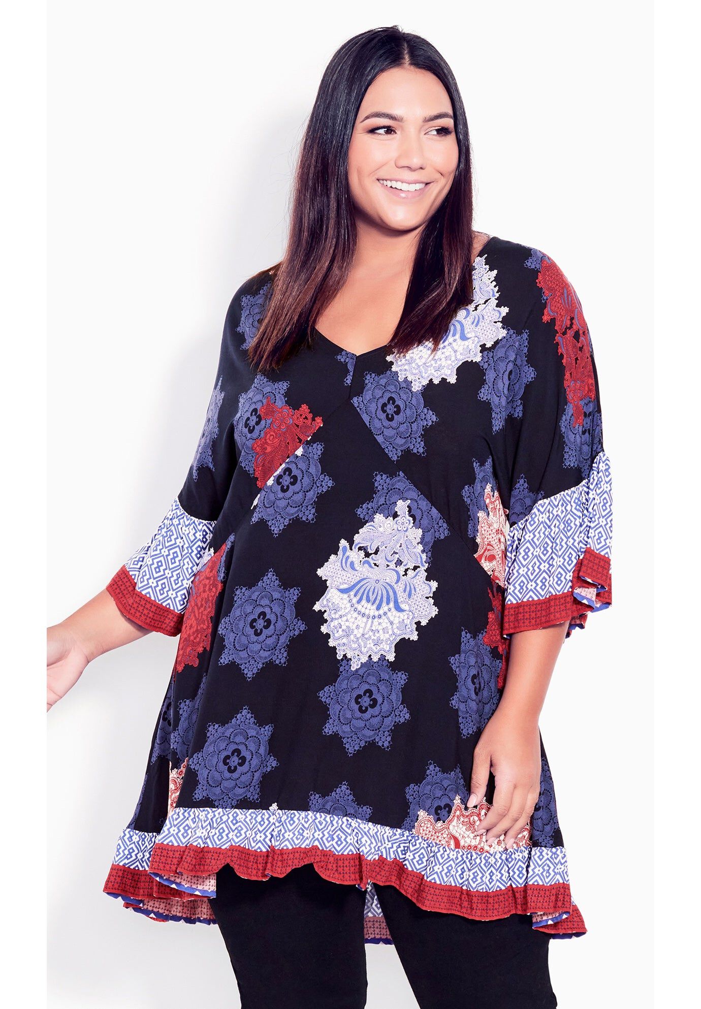 Harper Border Tunic, DAYBREAK BORDER, hi-res image number 0