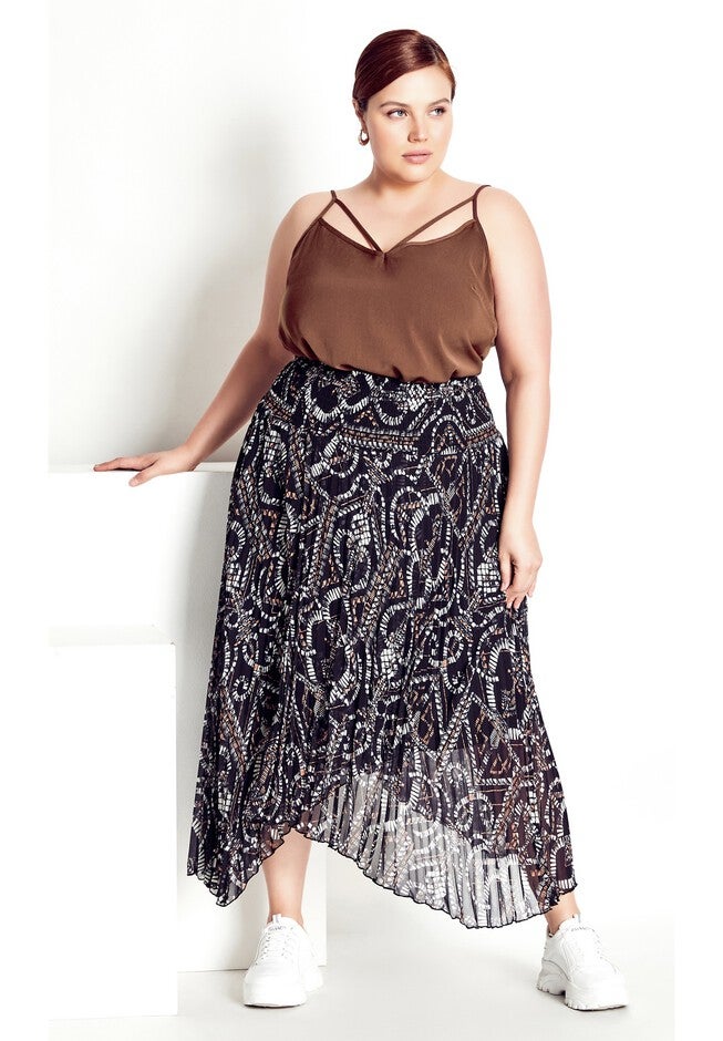 Exotic Tile Skirt - black, BLACK, hi-res image number 0