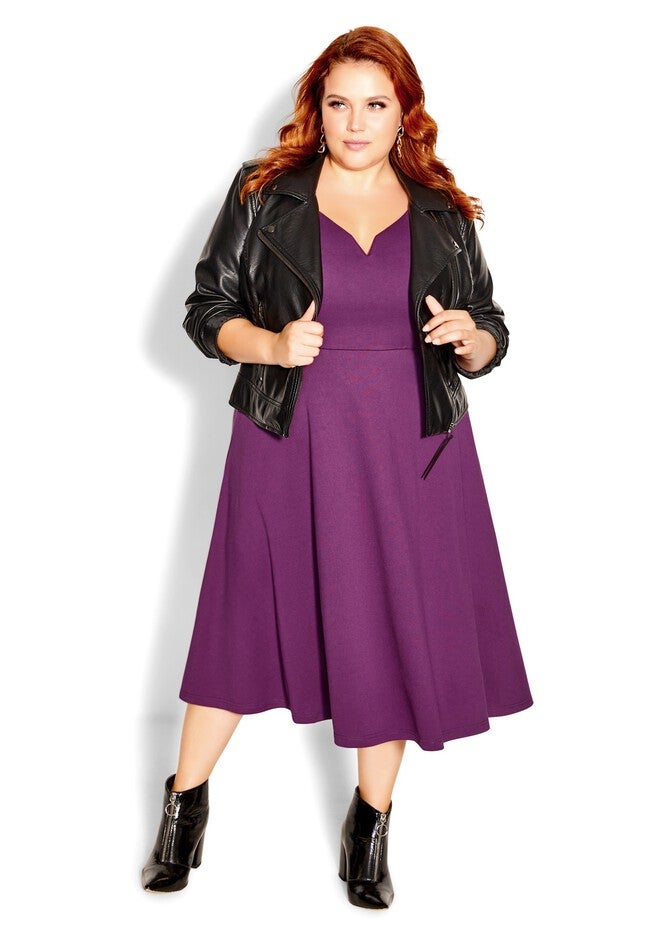Cute Girl Elbow Sleeve Dress - plum, PURPLE, on-hover image number null