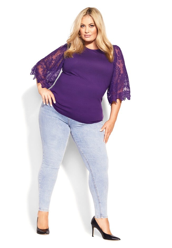 Embroidered Angel Top - petunia, PURPLE, on-hover image number 1