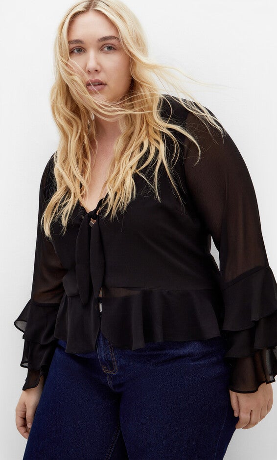 Trixie Ruffle Top - black, BLACK, hi-res image number null