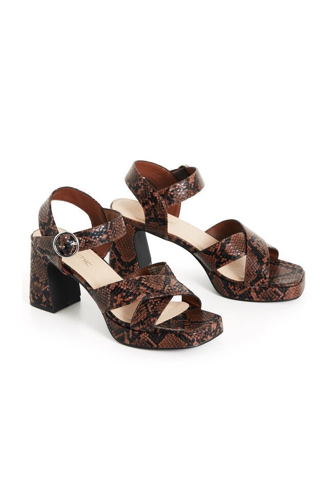 WIDE FIT Josie Platform - brown snake, BROWN, alternate image number null