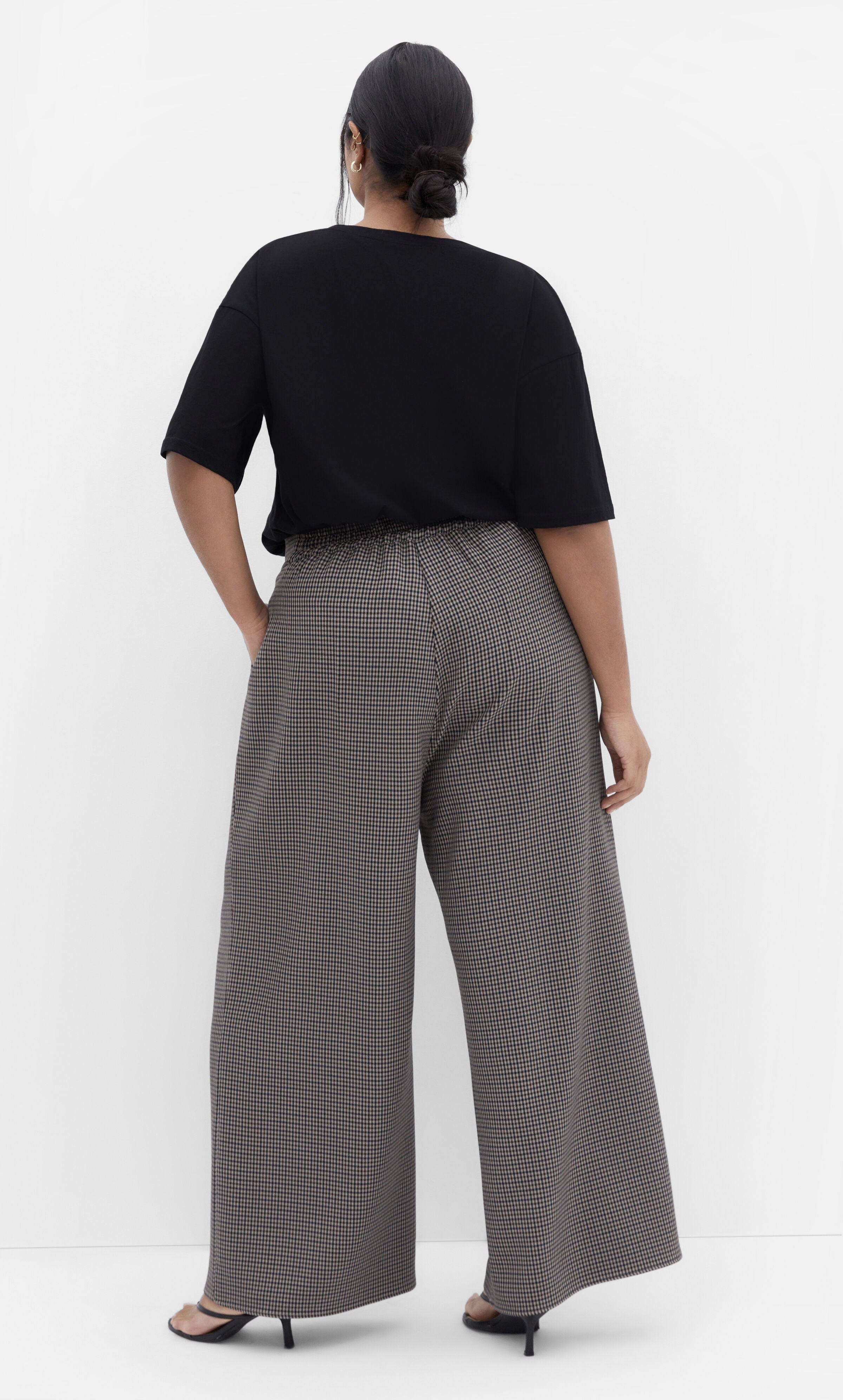 Tiana Plaid Pant - ecru print, GRAY, alternate image number 3