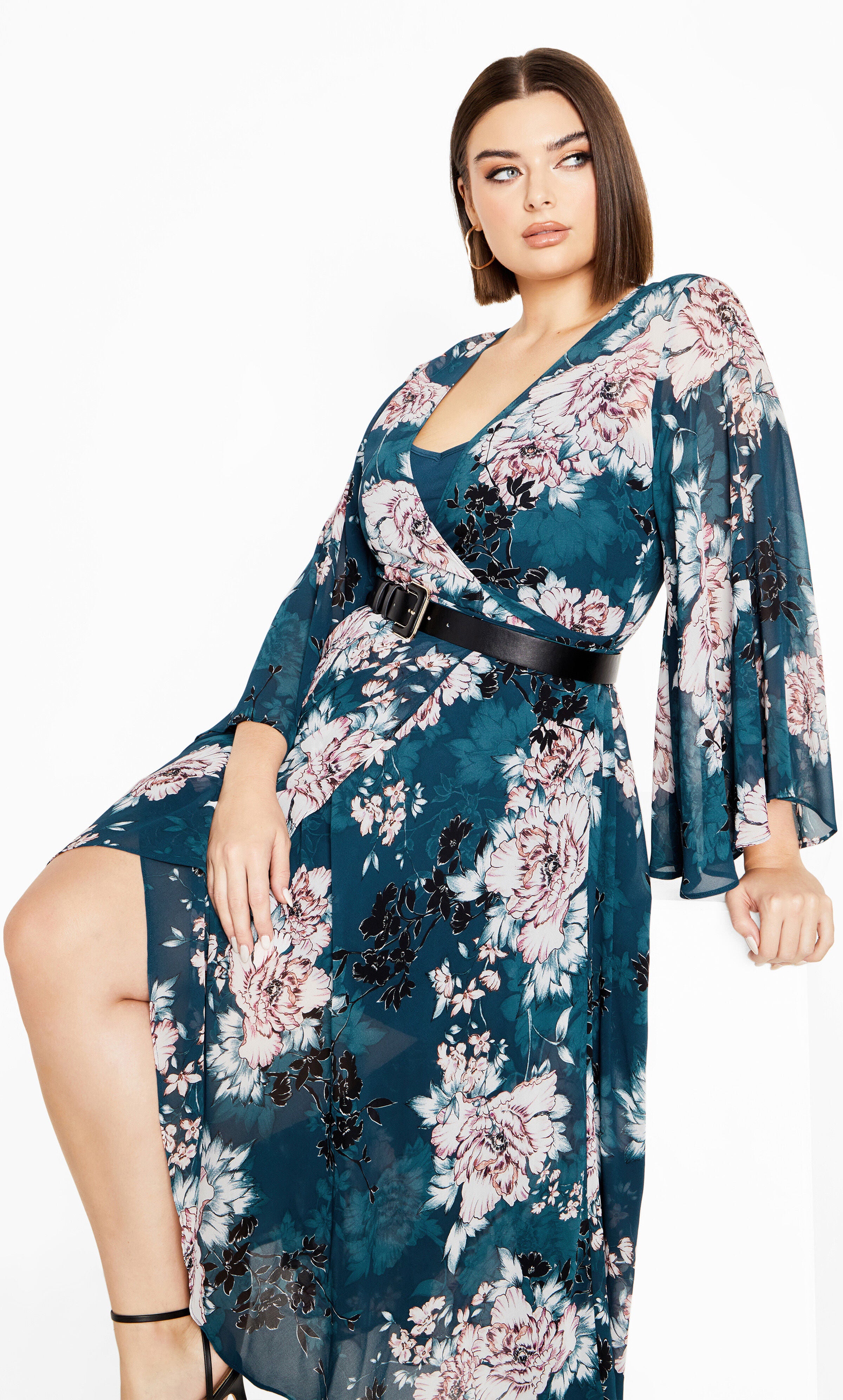 Jade Blossom Maxi Dress - jade, GREEN, alternate image number 3