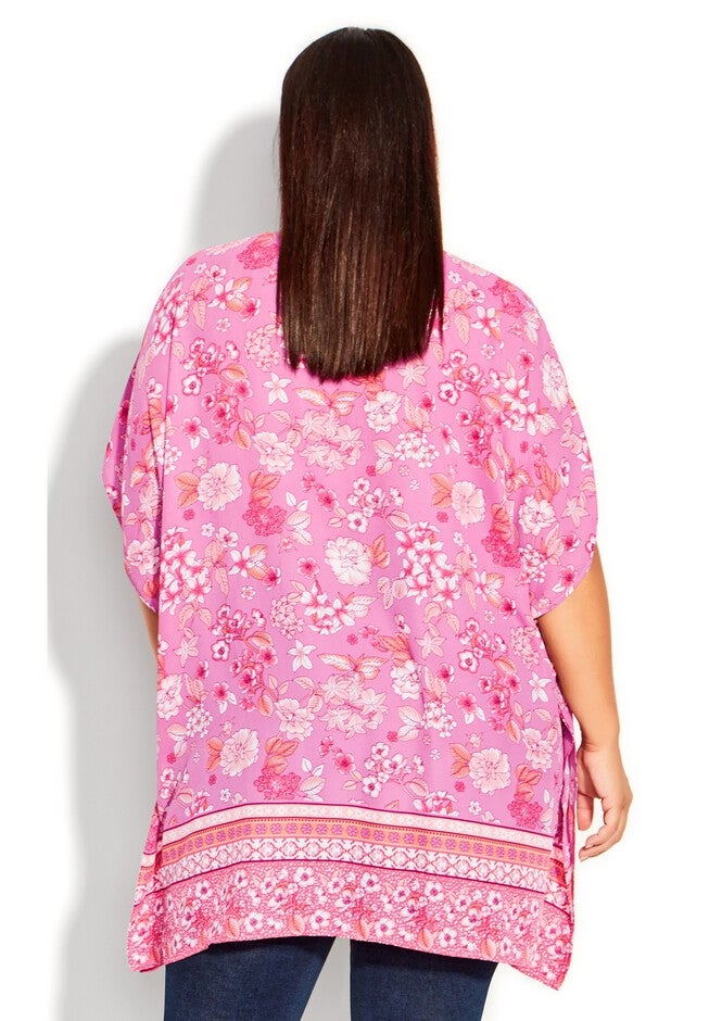 Tie Detail Poncho, PINK, on-hover image number null