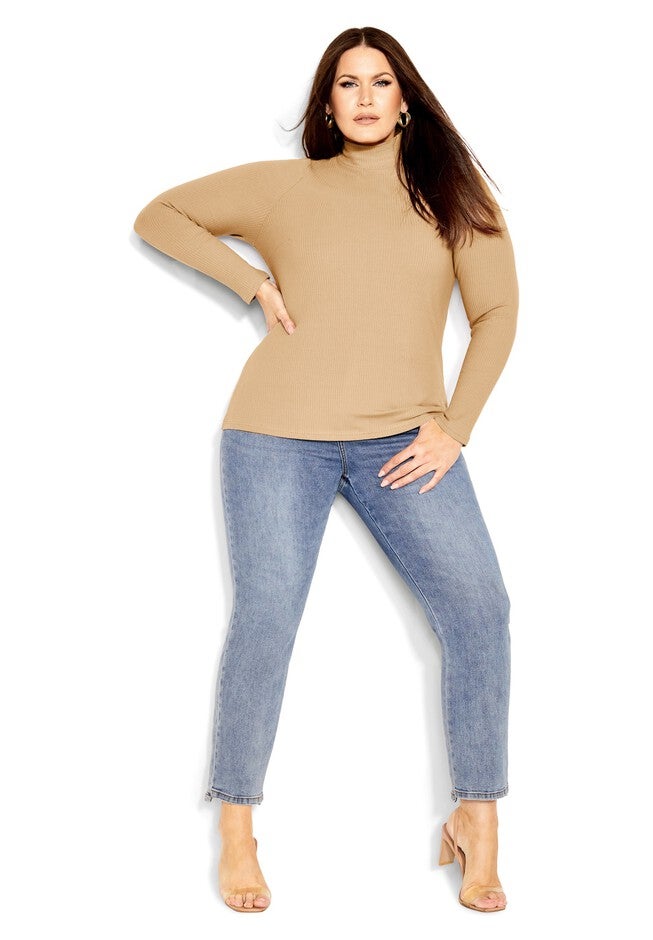 Turtle Neck Top - caramel, BROWN, alternate image number null