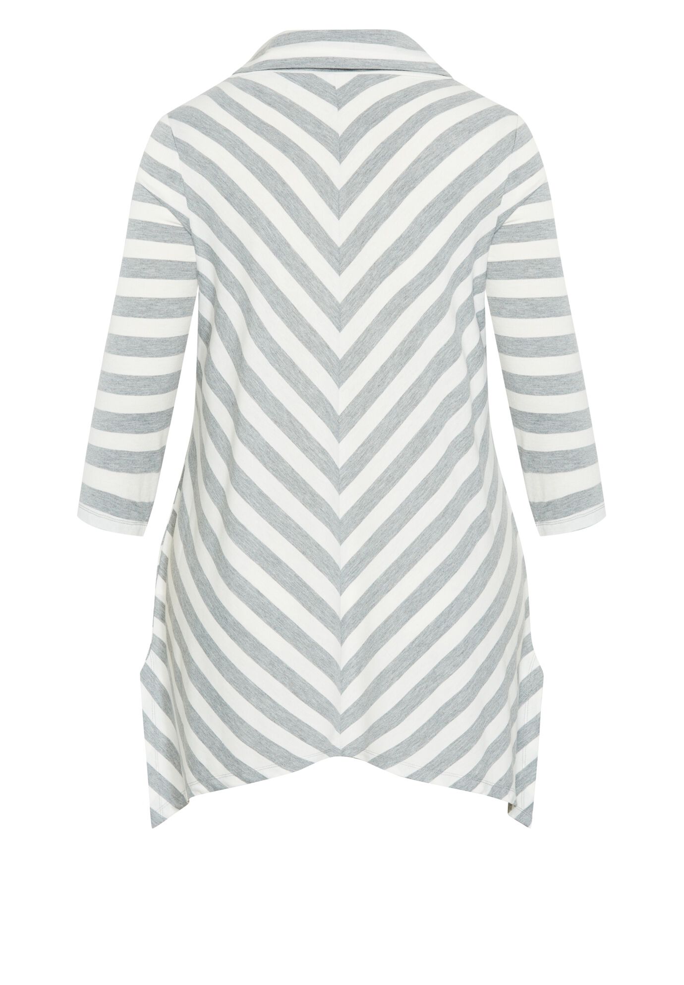 Emily Panel Stripe Tunic, IVORY CHARCOAL MARLE, alternate image number 5
