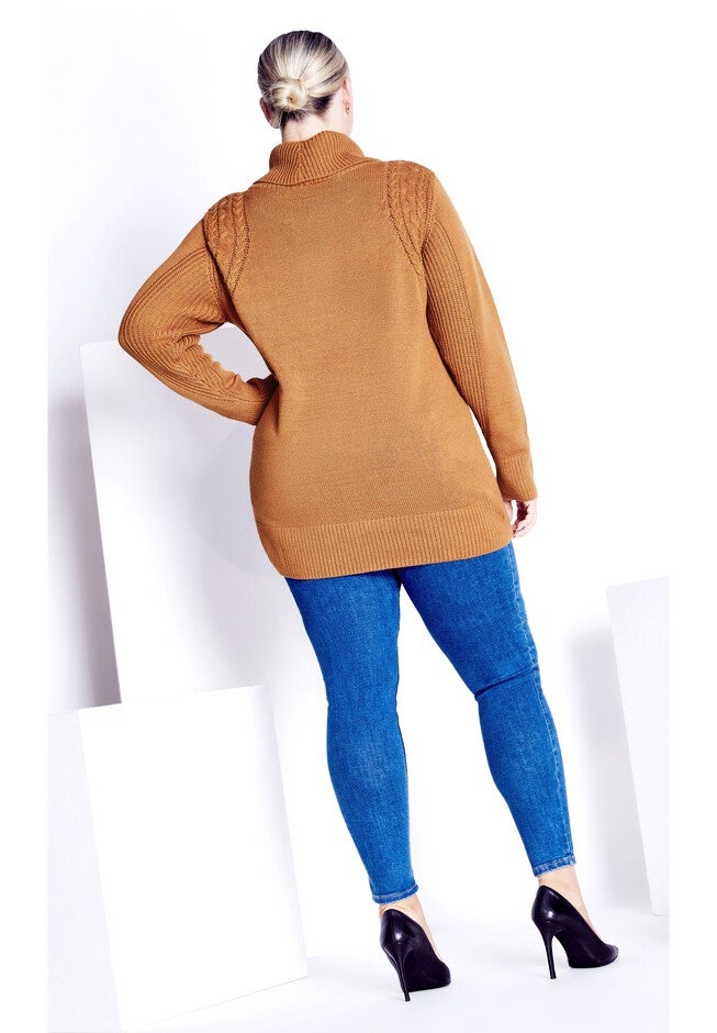 Rosie Cable Knit Sweater, ALMOND, on-hover image number null