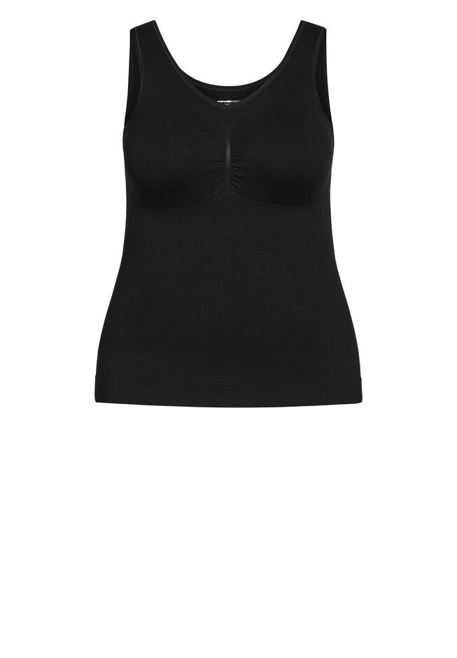 Seamless Shaping Cami, BLACK, alternate image number 2