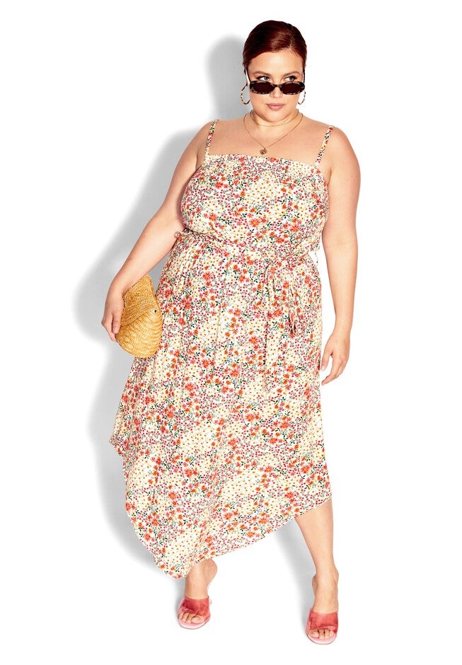 Tamika Print Dress - ivory, WHITE, on-hover image number null