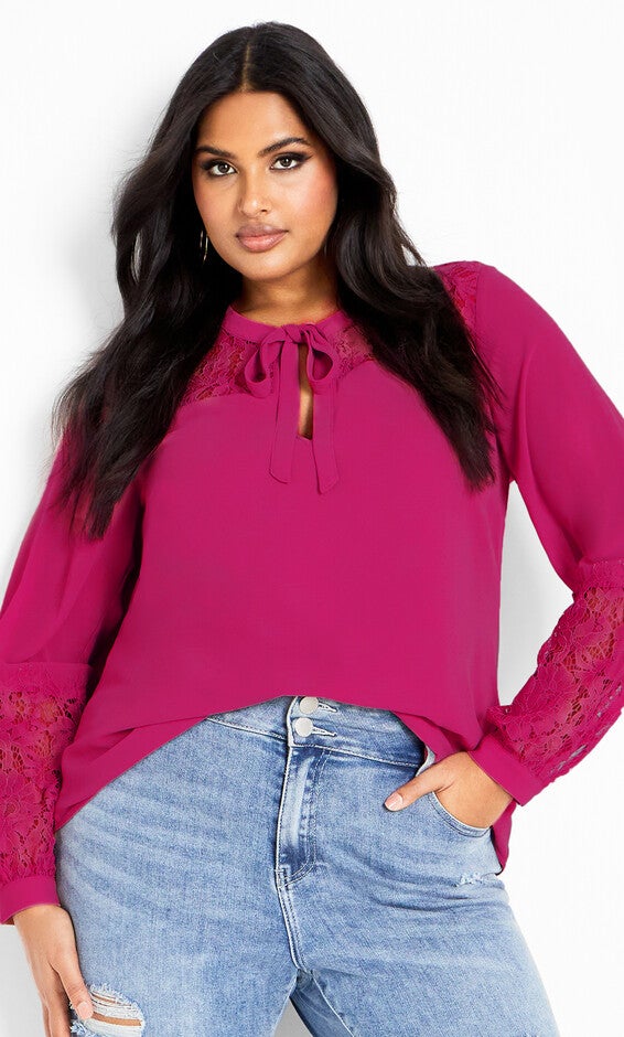 Mysterious Lace Top - sangria, SANGRIA, hi-res image number 0