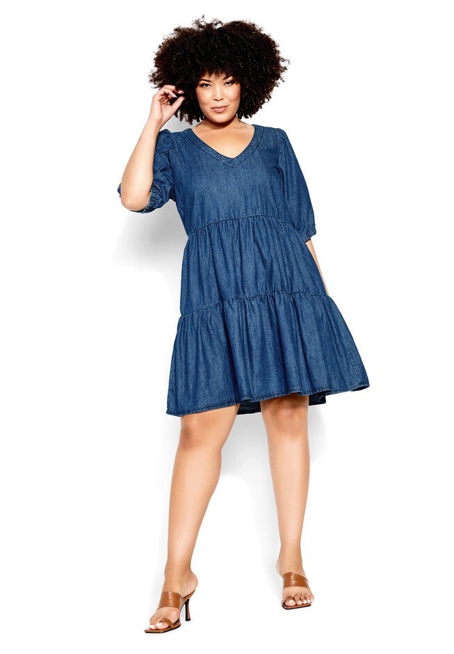 Coastal Dress - dark denim, BLUE, on-hover image number 1