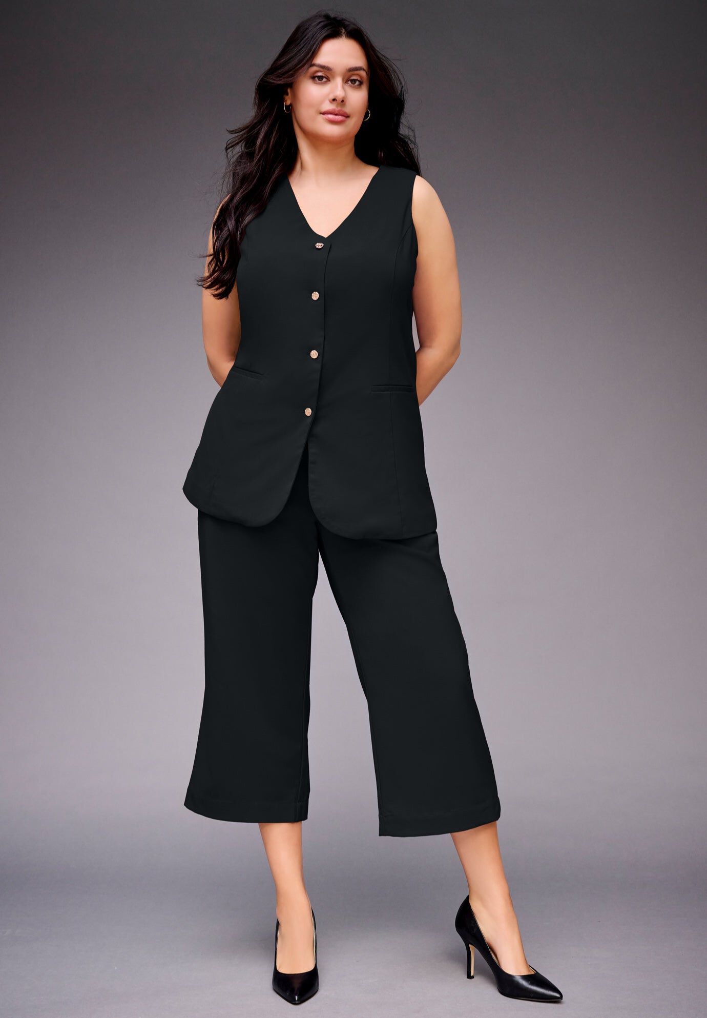 Cropped Pant, BLACK, hi-res image number 0