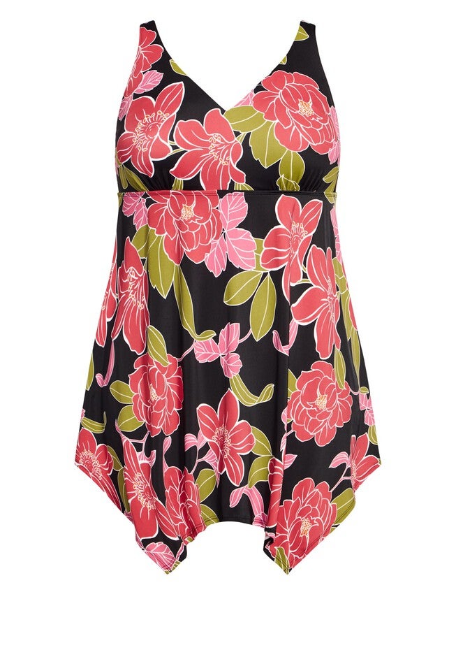 Sharkbite Print Swim Dress, GERBERA, alternate image number 2