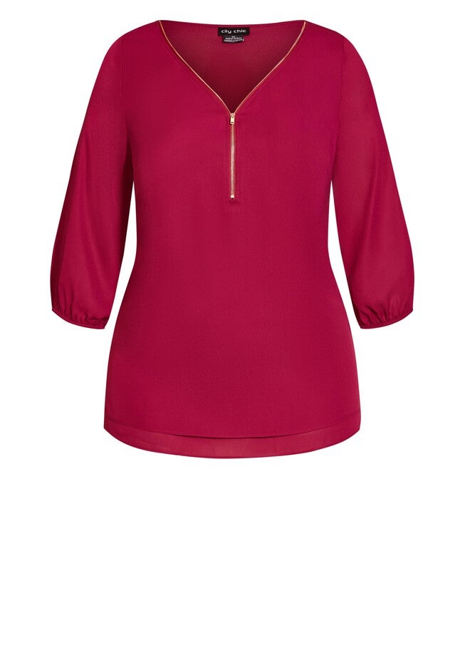 Sexy Fling Elbow Sleeve Top - sangria, RED, alternate image number null