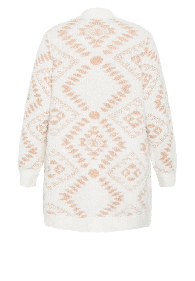 Aztec Jacquard Cardigan - cream, BEIGE, alternate image number null