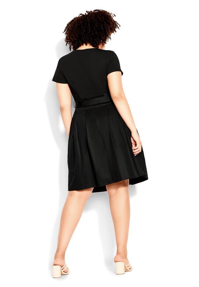 Uptown Short Sleeve Dress - black, BLACK, alternate image number null