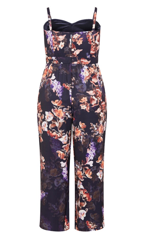 Abigail Print Jumpsuit - navy bouquet, BLUE, alternate image number null