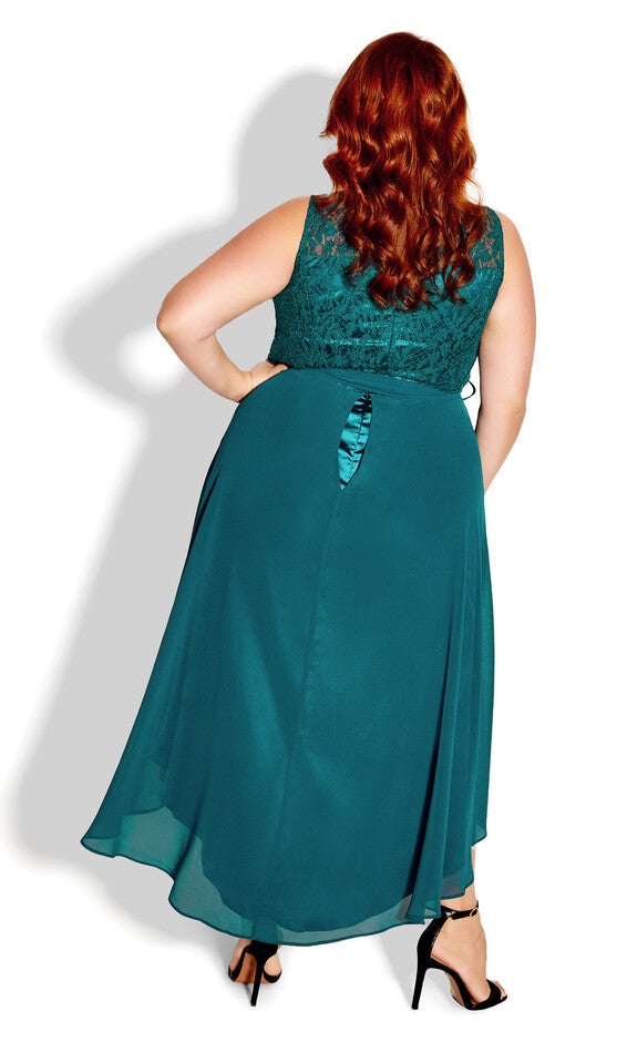 Hi Lo Lover Dress - teal, GREEN, alternate image number 3