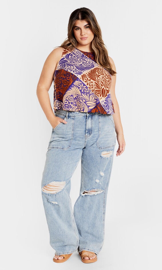 Amara Print Top - tan, NAXOS, alternate image number null